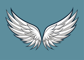 Angel wings, bird wings collection hand drawn vector illustration sketch vector cartoon illustration