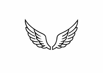 wings isolated on white background minimalist logo, Icon, element vector illustration
