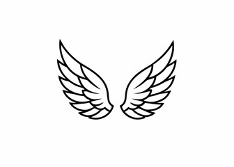 wings isolated on white background minimalist logo, Icon, element vector illustration