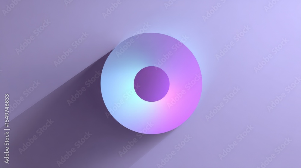 Poster Abstract circular colorful gradient light projection on surface with shadow minimalist modern design artistic decor