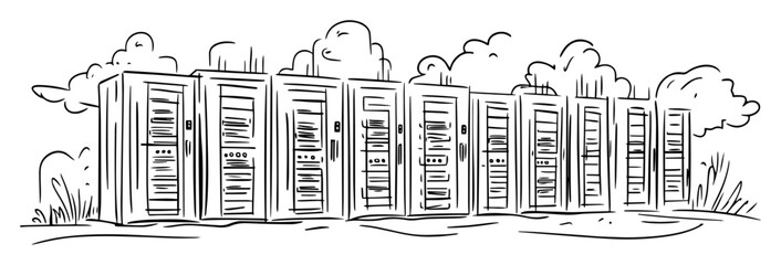 data servers in outdoor sketch style © Mago