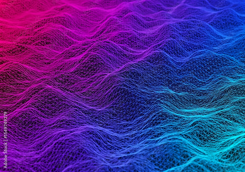 Poster abstract wavy background with gradient colors and dynamic lines