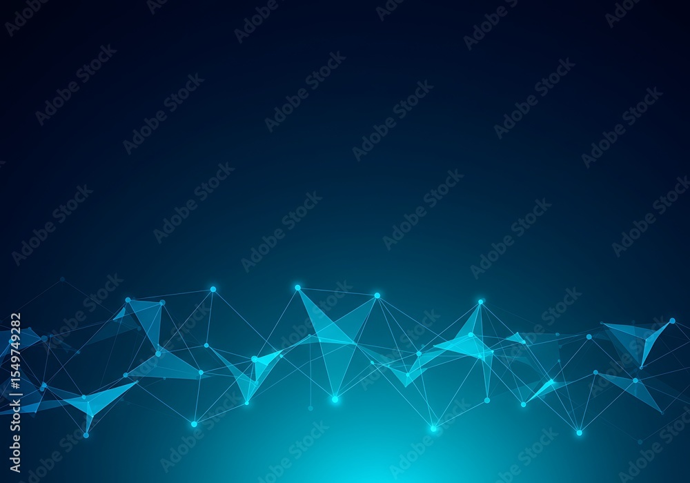 Poster abstract technology background with network connection and blue light