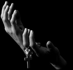 Praying to God with hands together stock image stock photo