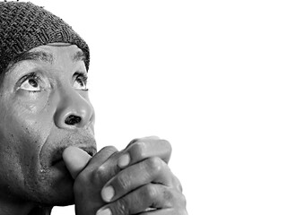 man praying to God Caribbean man praying with background stock image stock photo	