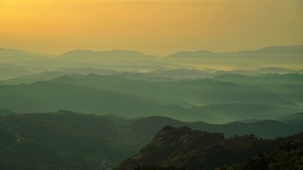 Beautiful mountain ridges in Korea