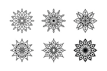 Obraz premium peacock mandala vector illustration set