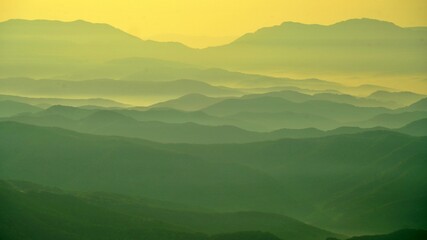Beautiful mountain ridges in Korea