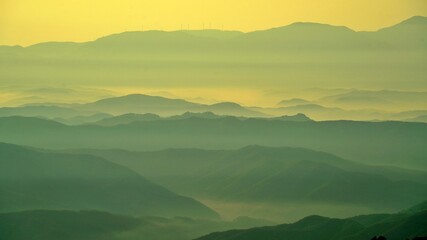 Beautiful mountain ridges in Korea