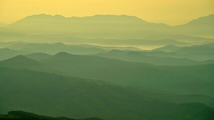 Beautiful mountain ridges in Korea