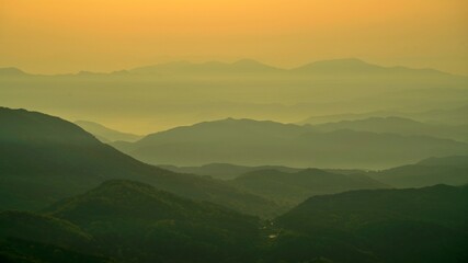 Beautiful mountain ridges in Korea
