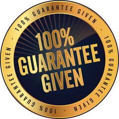 100% Guarantee Badge Label Vector Seal for Quality and Product Assurance