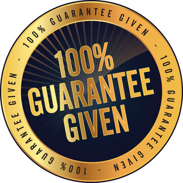 100% Guarantee Badge Label Vector Seal for Quality and Product Assurance