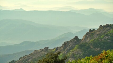Beautiful mountain ridges in Korea