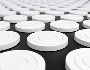 Abstract White Circular Pattern On Dark Background