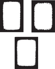 Set of vector frames with a minimalist grunge effect, ideal for modern design projects, overlays, or a unique artistic touch. Perfect for graphic design and creative visual content.