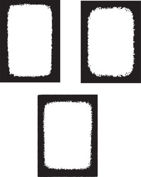 Set of vector frames with a minimalist grunge effect, ideal for modern design projects, overlays, or a unique artistic touch. Perfect for graphic design and creative visual content.