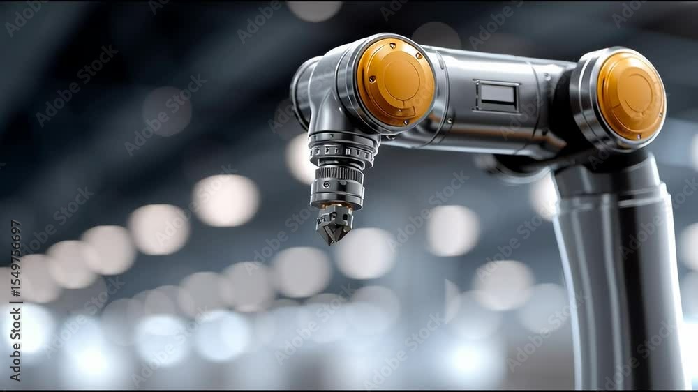 Aufkleber robotic arm precision: a close-up of a sophisticated robotic arm, showcasing its intricate design an
