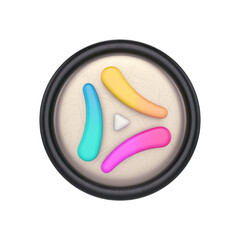 pink and blue lollipop button 3d icon in cartoon plastic style minimal isolated on transparent white background, clipping path	
