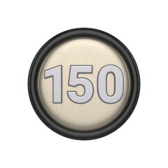 number one button 3d icon in cartoon plastic style minimal isolated on transparent white background, clipping path	
