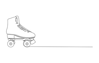 Roller Skate Single Line Drawing, Single Line Drawing of a Roller Skate, Roller Skate in Continuous Line Drawing,
