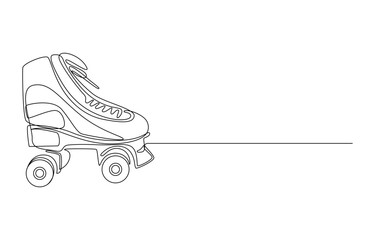 Roller Skate Single Line Drawing, Single Line Drawing of a Roller Skate, Roller Skate in Continuous Line Drawing,
