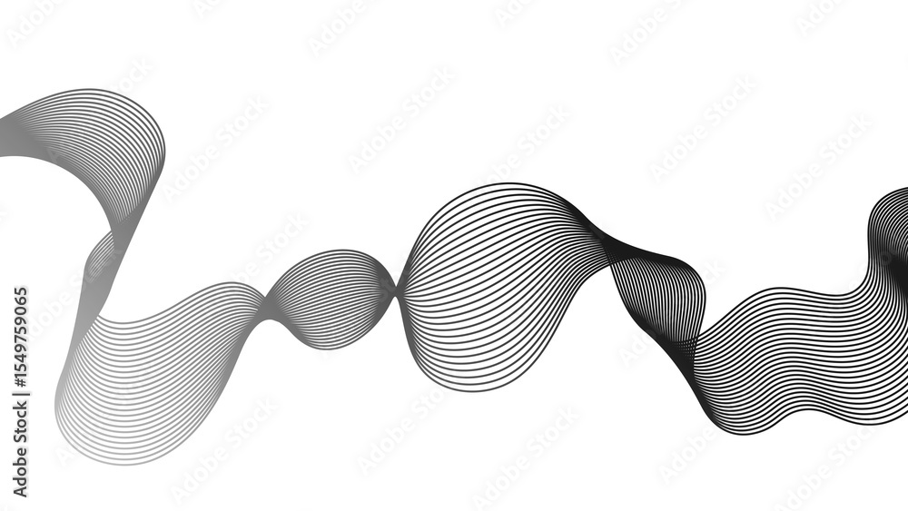 Poster abstract backdrop with grey wave gradient lines