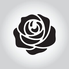 Hand drawn rose silhouette