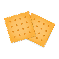 Cracker cookies flat vector illustration isolated on white background