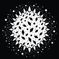 Abstract black and white speckle shape background
