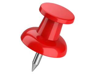 Red push pin illustration closeup