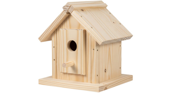 Isolated wooden birdhouse - Powered by Adobe