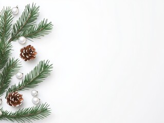 Festive Fir Branches and Ornaments