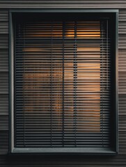 Soft light through window blinds.