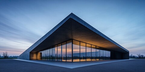 Modern concrete building at dawn (1)