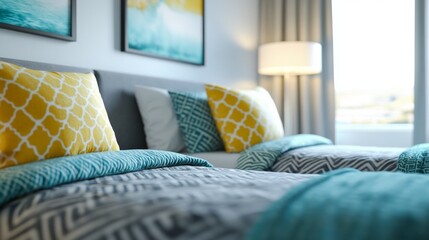 Clean and contemporary design with color accents.