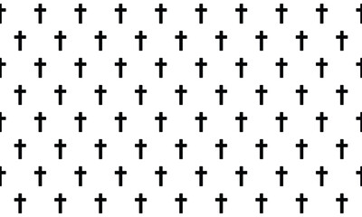 Christian cross seamless pattern on isolated background. Vector illustration