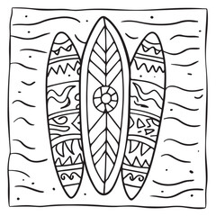 Summer Fun Coloring Page &ndash; Cute and Easy Summer Scene Illustration for Kids and Adults