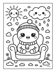 Cozy Kawaii Days Coloring Pages For Kids