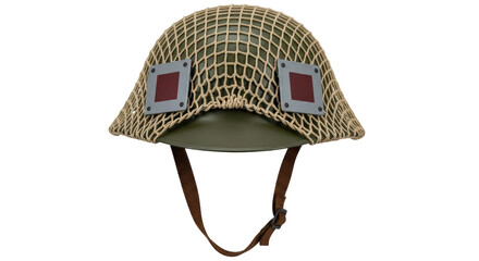 Obraz premium Isolated Military Helmet with Net