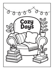 Cozy Kawaii Days Coloring Pages For Kids