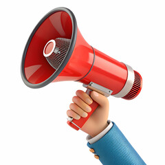classic handheld megaphone used for announcements and public address isolated on white background