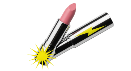 Isolated Pink Lipstick with Lightning