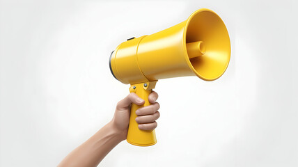 classic handheld megaphone used for announcements and public address isolated on white background