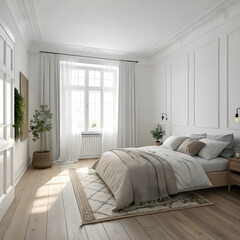 Fototapeta premium interior luxury apartment comfortable bedroom
