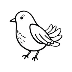 Bird doodle line vector illustration, hand drawn animal sketch, minimalist flying nature art design

