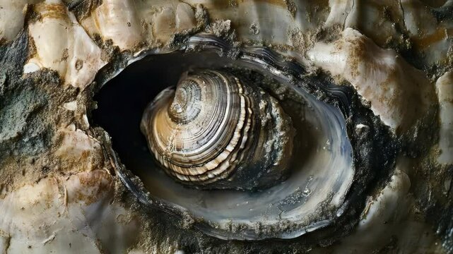 A close up view of a shell