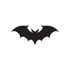 Bat vector silhouette, black color isolated on white background. Vector illustration