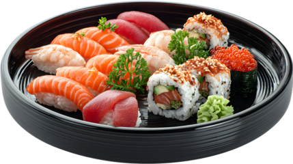 sushi platter assorted sushi nigiri sushi sashimi Japanese cuisine