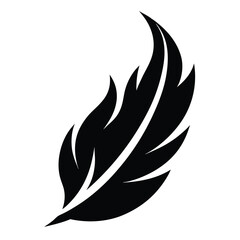 Stylized black flame fire icon vector, great for energy, safety, danger warning, heating systems, emergency icons, burning or wildfire and camping designs